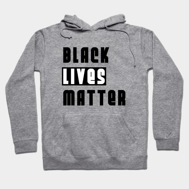 Black Lives Matter - Black White BLM Design Hoodie by Everyday Inspiration